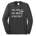 thumbnail image 2 of Wild Bobby The Way, The Truth & The Life Inspirational/Christian Men Long Sleeve Shirt, Charcoal, Large, 2 of 5