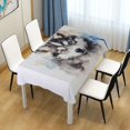 thumbnail image 4 of JSTEL Husky Dog Puppy Table Cloth Square 60 x 60 Inch Tablecloth Anti Wrinkle Table Cover for Dining Kitchen Parties, 4 of 6