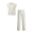Beige, variant on Girls Clothes 2 Piece Outfits Drop Shoulder Sleeve Top and Wide Leg Pants Set Trendy Clothing