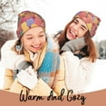 thumbnail image 4 of Lsque Colorful Autumn Forest Trees Pattern Knitted Beanie, Unisex Winter Hat, Knit Hat Winter Beanies Thick Fisherman Beanies Cuffed Plain Skull Caps, 4 of 6