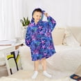 thumbnail image 6 of FORMRS Wearable Blanket Hoodie with Sleeves for Kids Cozy Flannel Sweatshirt, Neon Pink Starfish, 6 of 7