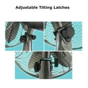 Optimus F-6212 Powerful 3 Speed 12 Portable Retro Oscillating Table Fan, Bronze