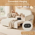 thumbnail image 5 of Mohsoe Convertible Sofa Bed 3-in-1, Sleeper Chair with Chaise Lounge & Bed Modes, Under-Sofa Storage Drawer with Wheels, USB Type-C Charging, Teddy Fleece Fabric, Space-Saving for Studio Dorm, 5 of 10
