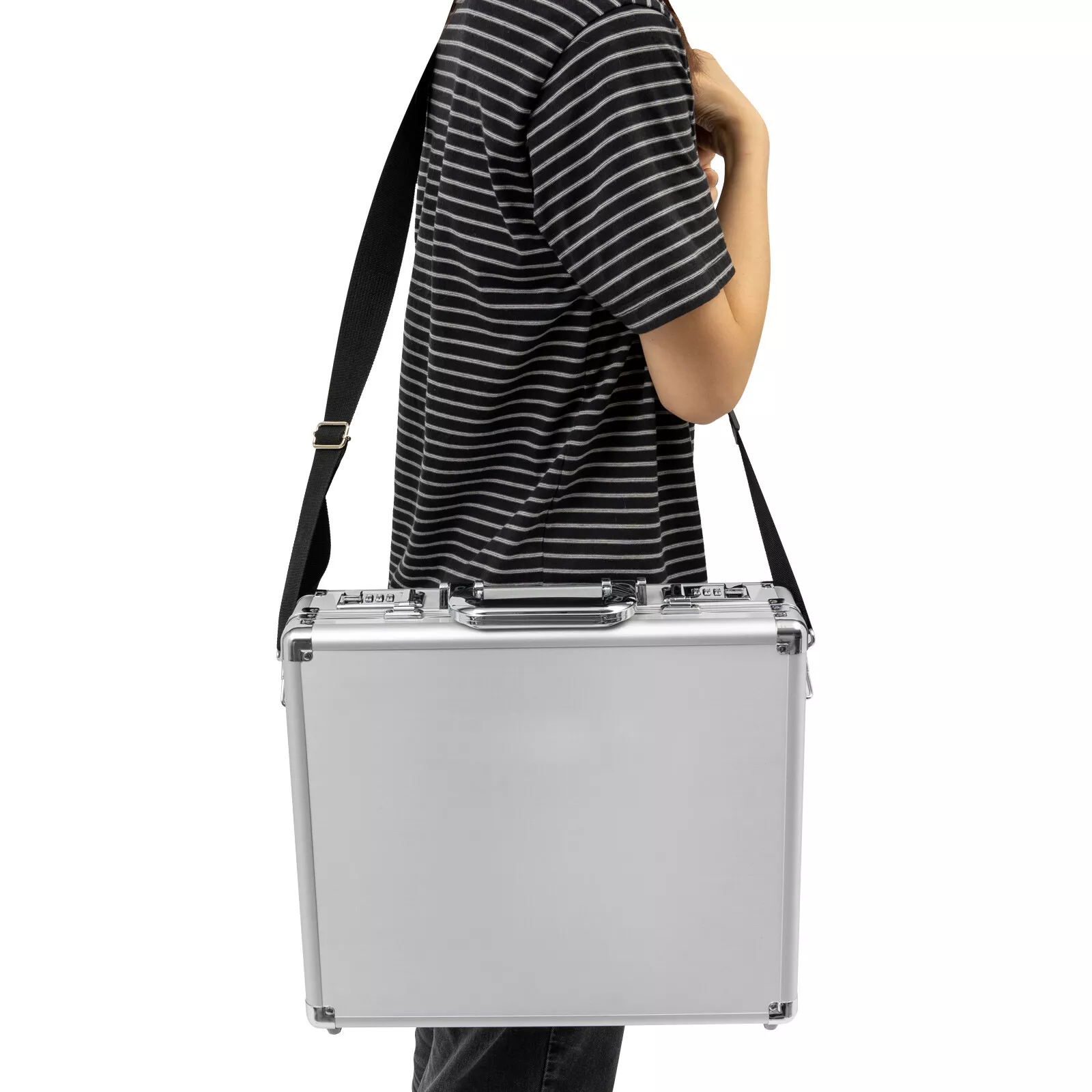 TFCFL Aluminum Hard Case Portable Big Capacity Briefcase Storage Box With Combination Lock
