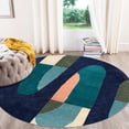 thumbnail image 4 of Teppich Homes Handmade Blue Tufted Area Rug 14x14 - Soft Wool Carpet for Bedroom and Living Room Décor, 4 of 8
