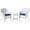 Blue, variant on Jeco 3 Piece Rattan Wicker Outdoor Patio Bar Set, White/Red Orange
