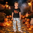 thumbnail image 2 of Family Matching Halloween Pajamas Set - 2 piece Halloween Short Sleeve Top & Pants ,Halloween Pjs for Family Photos for Family Halloween Night for 6 Years Pjs, 2 of 6