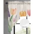 thumbnail image 2 of Spring Floral Swag Valances for Windows, Small Curtains Drapes, Pink Yellow Tulip Botanical Summer Kitchen Window Curtains Over Sink Rod Pocket Window Treatment Valance for Bedroom/Bathroom 56"x36", 2 of 5