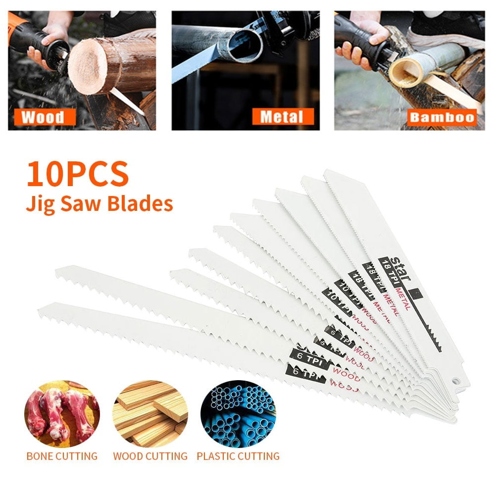 10pcs Metal Reciprocating Saw Blade Wood Pruning Saw Blade Set