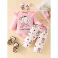 thumbnail image 2 of GXFC Baby Girls Cute Fall Outfits Clothes 3M 6M 9M 12M 18M Infant Girls Long Sleeve Elephant Print Romper and Pants and Headband 3Piece Casual Autumn Clothing for Newborn Toddler Girls, 2 of 9