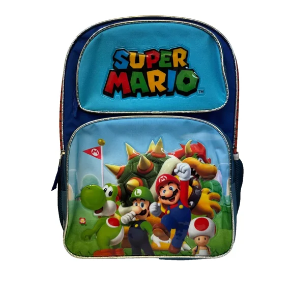Super Mario 16 inches Large Backpack With 2 Mesh Pockets