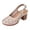 Khaki, variant on Heydday Women's High Heel Sandalsï¼Round Toe Hollow Embroidery Slingback Heel Sandals, Adjustable Buckle Platform Cutout Breathable (Black/36)