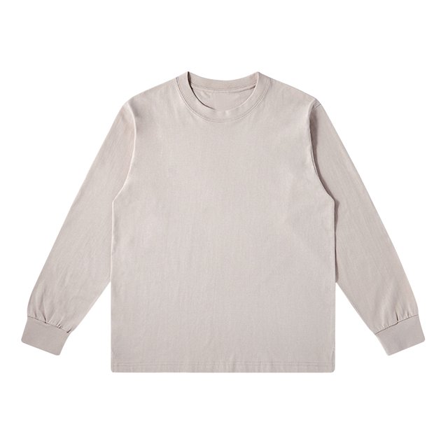 Jalioing T-Shirt à Col Rond pour Homme en Coton à Manches Longues, Couleur Unie, T-Shirt Basique, Chandail Classique Décontracté