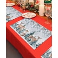 thumbnail image 4 of Winter Squirrel Elk Placemats Set of 2 Christmas Leaves Floral Xmas Tree Heat Insulation Washable Place Mats, Rustic Non-Slip Table Mats for Dining Table Party Kitchen Decor,13x19 Inch, 4 of 4