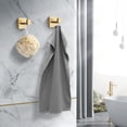 thumbnail image 3 of Towel Hooks Robe Hook Coat Hook Stainless Steel Heavy Duty Bathrooms Square Hooks Wall Mounted for Bathroom Kitchen Bedroom Brushed Gold 2 Pack, 3 of 6