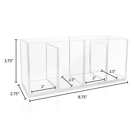 Isaac Jacobs 4-Compartment Clear Acrylic Organizer and Storage Solution