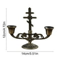 thumbnail image 3 of YiJuHui 1pcs Vintage Double Headed Candlestick, Antique Style Alloy Candle Holder for Home Decor, Wedding Centerpiece, Mantelpiece Display, Traditional Ornament, 3 of 6