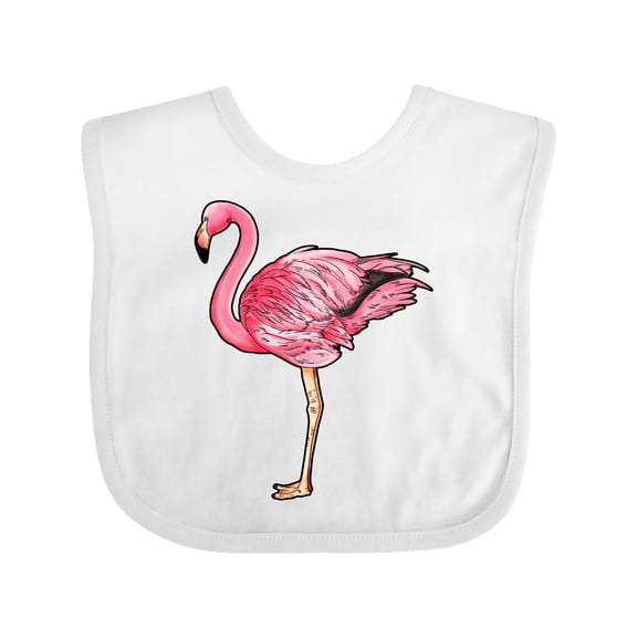 Inktastic Pink Flamingo Boys or Girls Baby Bib