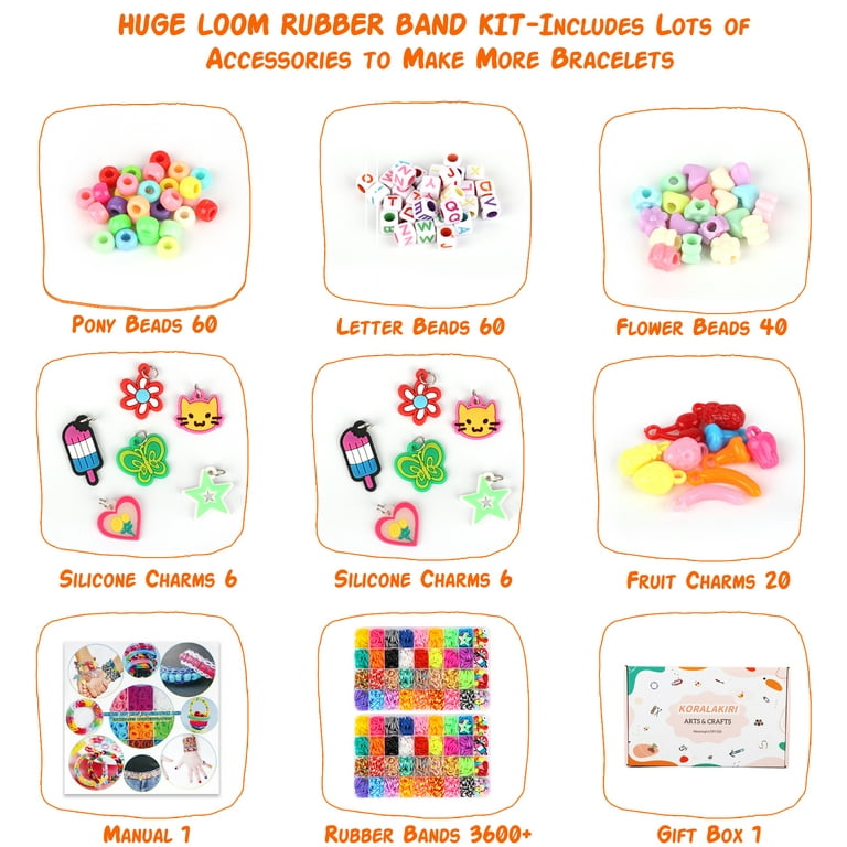  Loom Bracelet Making Set, Rubber Bands Bracelet Kit for Kids,  Refill Kit for Girls & Boys, Friendship Bracelets Maker kit Jewelry Making  : Toys & Games