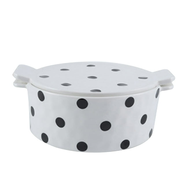Bol Alimentaire en Céramique Multi-Usage Bol de Cuisson Résistant à la Chaleur Bol de Cuisson au Fromage avec Couvercle