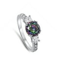 thumbnail image 4 of CHOOSE YOUR COLOR Multi-color CZ Solitaire Statement Ring .925 Sterling Silver Band Black Female Size 5, 4 of 4