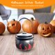 thumbnail image 4 of Cubo de dulces de Halloween, soporte para dulces negros, maceta para adorno de mesa (pintura con tapa), 4 of 5
