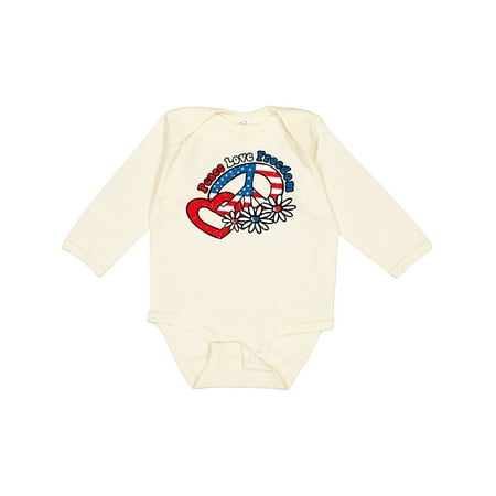 

Inktastic Peace Love Freedom Gift Baby Girl Long Sleeve Bodysuit