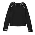 thumbnail image 4 of YUGYXL Womens Tops Long Sleeve Shirts Waffle Knit Top Crew Neck Fashion Casual T Shirts Loose Shirts Basic Tee Black XL, 4 of 8