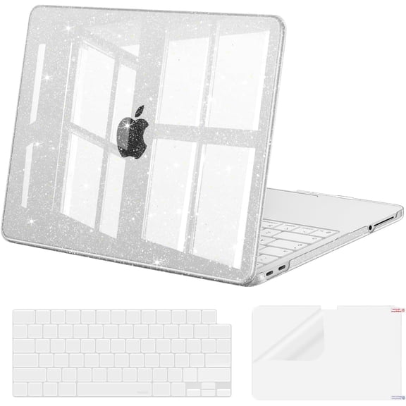 MOSISO Hard Shell Case Compatible with MacBook Neo 13 Inch, 3 in 1 Glitter Protective Laptop Cover