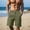 Army Green, variant on kosheko Mens Mid Rise Cotton-Linen Blend Cargo Bottoms, Drawstring Waist with Side Slit Breathable Outdoor Shorts Green XXL