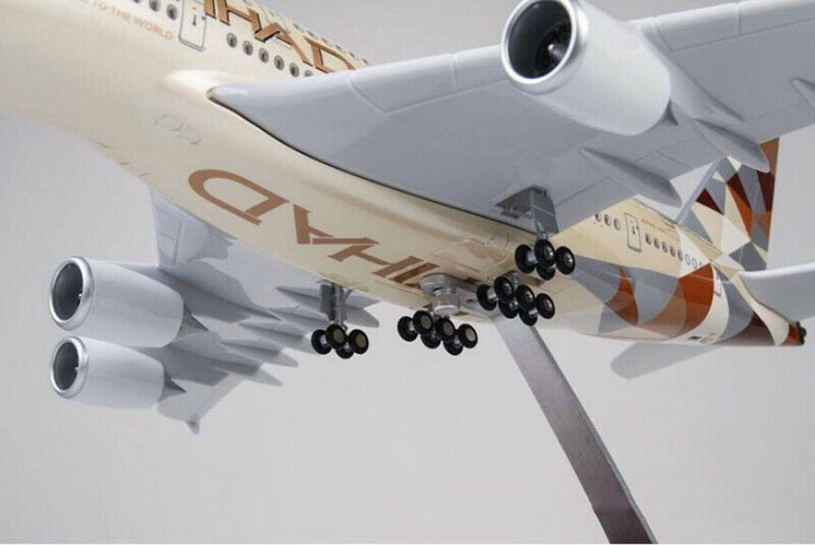 EROCK 1/160 A380 17" Etihad Airplane LED Lamp Resin Aircraft Passanger Plane Model
