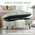 thumbnail image 3 of EHANCIS 43.5" Storage Ottoman Bench, Linen Upholstered End of Bed Bench, Entryway Seating for Bedroom Living Room Window, Holds 300 lbs, Cyan, 3 of 6