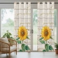 thumbnail image 5 of Outdoor Curtains for Patio Waterproof, Sunflower Outdoor Privacy Panels Grommet, Yellow Summer Botanical Bee Vintage Wooden Blackout Outside Curtains for Porch/Cabana/Pergola/Gazebo 54"x95", 2 Panels, 5 of 8