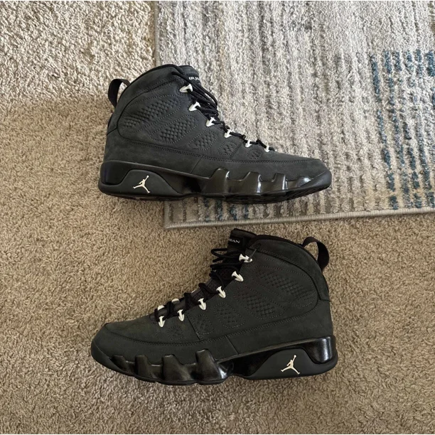 N I-K-E A i r-Jor-dan 9 Retro Anthracite Men's Sneakers Size 11 BLACK/302370-013