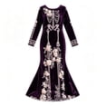 thumbnail image 5 of IWRICH Skeleton Halloween Dresses for Women 3D Digital Print Velvet Floral Dress Halloween Goth Parties and Events, 5 of 5