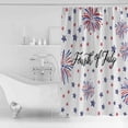 thumbnail image 2 of Red and Blue Stars Shower Curtain Waterproof Stars Fireworks Shower Curtain for Bathroom,Bathtub,Shower, July of 4th Stars America Patriotic Shower Curtain Set with Hooks 72x72 Inch, 2 of 6