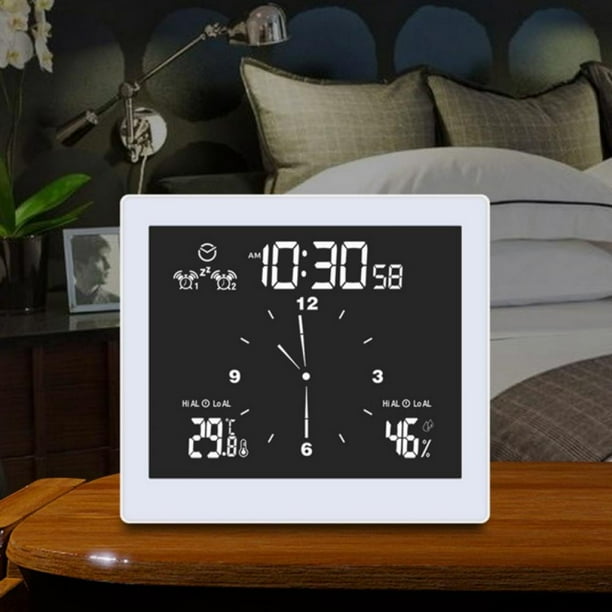 Final Clear Out! Lcd Temperature Indoor Alarm Clock Humidity Meter