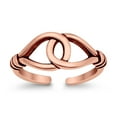 thumbnail image 4 of 7mm - Loop Toe Band Ring 925 Sterling Silver Thin Adjustable Stylish Rings for Women, 4 of 5