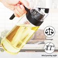 thumbnail image 2 of Botella dispensadora de aceite de 630 ml para cocina, paquete de 2 botellas de aceite de oliva con rociadores, botellas de vinagre, botellas de salsa de soja de vidrio negro, 2 of 4