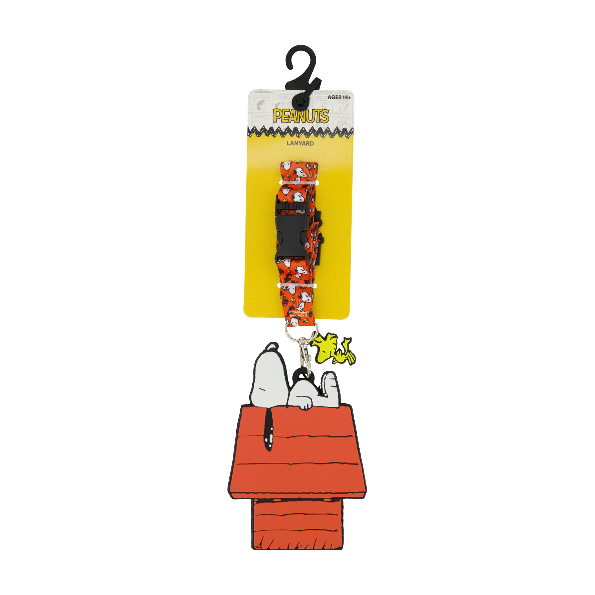 Peanuts Lanyard, ID Card and Badge Holder, Snoopy and Woodstock Doghouse, Multi