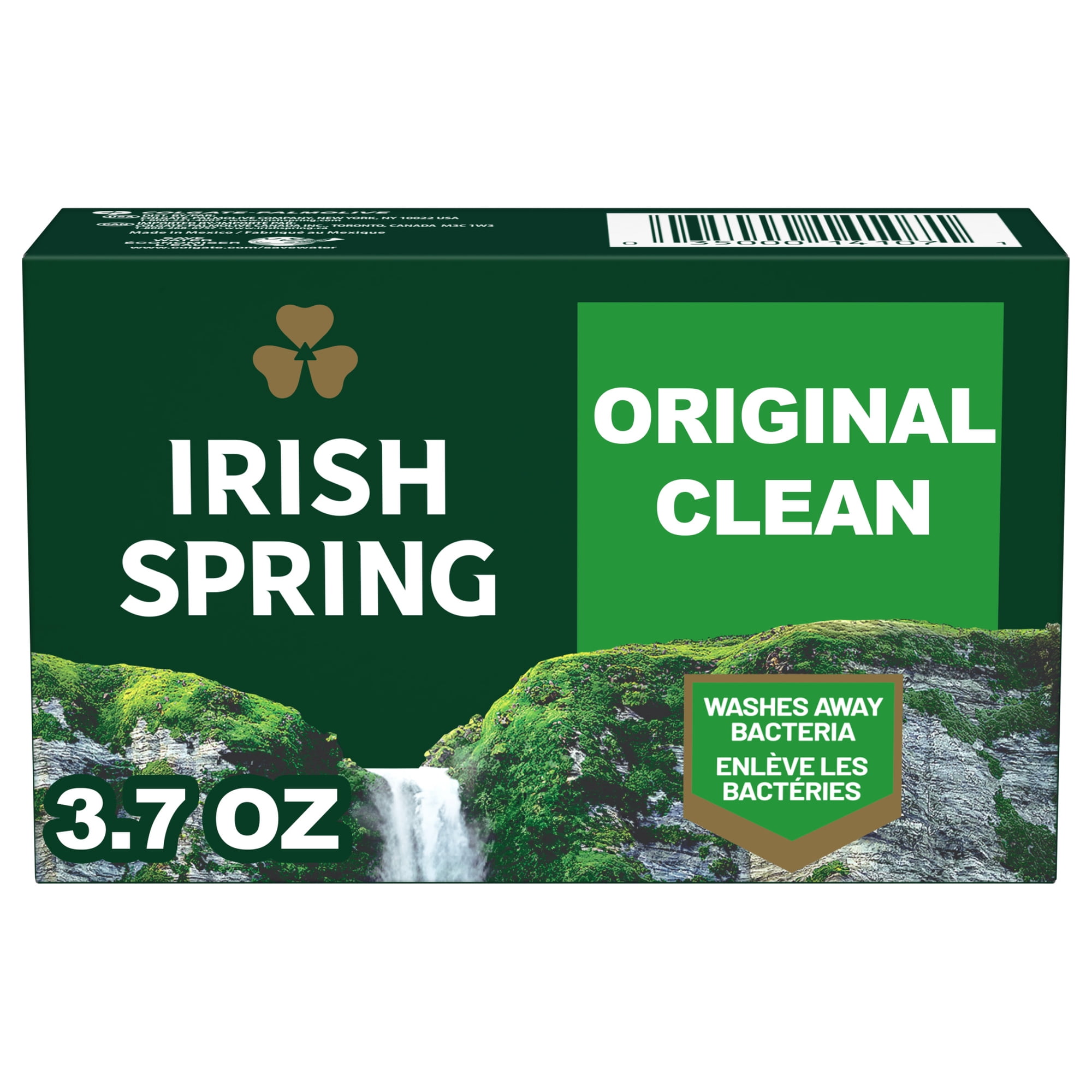 Irish Spring Original Deodorant Bar Soap for Men, With Flaxseed Oil, 3.7 oz Bar (3 Pack)