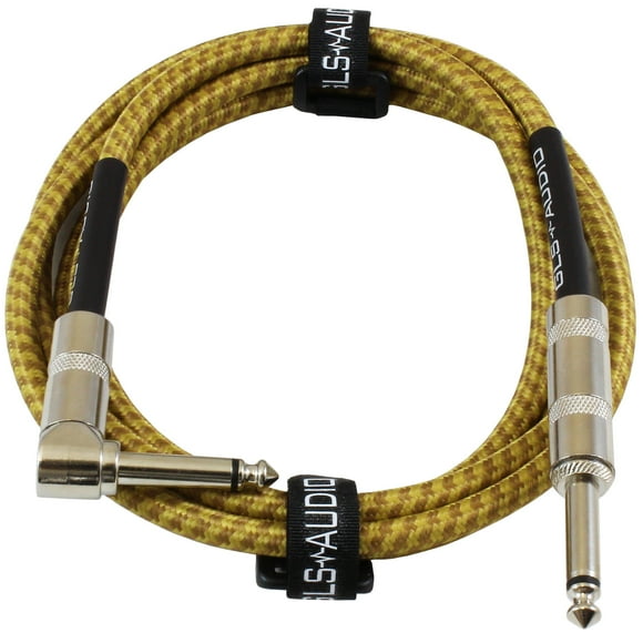 Cable de instrumentos GLS Audio recto a ángulo recto de 1/4 6 pies