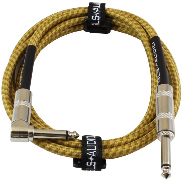 Cable de instrumentos GLS Audio recto a ángulo recto de 1/4 6 pies