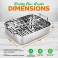 thumbnail image 2 of Roasting Pan with Polished Rack, Wide Handle, and Stainless Steel Lid, Turkey Chicken Roasting Pan Great for Thanksgiving Dinners, Tender Roast, Deep Dishes, and More, 2 of 8