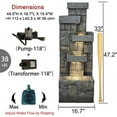 thumbnail image 6 of 44.5 Inches Modern Fountain 4 Tired Floor Standing Outdoor Fountain with Lights Pump for Garden Patio Backyard Porch Home Art Decor, 6 of 6