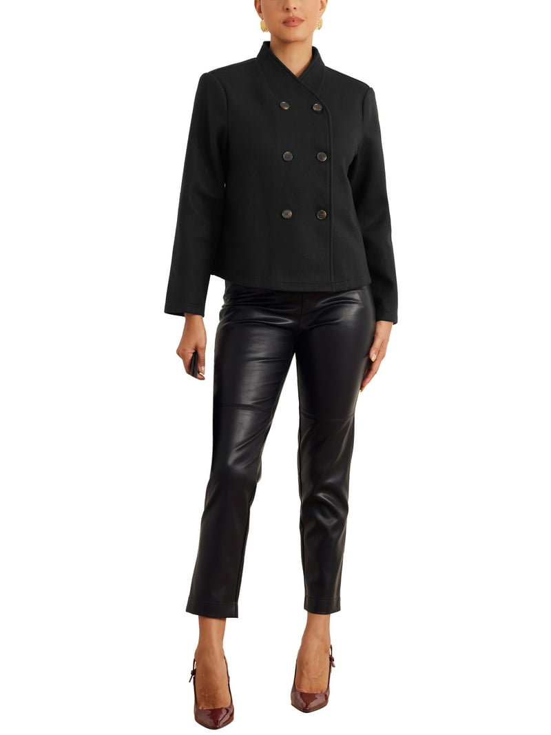 MODA NOVA Double Breasted Coat for Juniors Stand Collar Winter