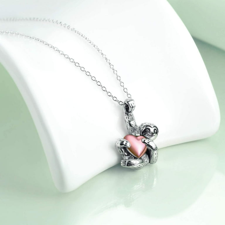 Rose gold shop sloth necklace