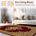 thumbnail image 2 of ODIKA 6'x9' Machine Washable Non-Slip Area Rug, Semicircle Floor with Elephant Emblem and Ornate Border Design High Traffic Rug, Gold, 304274, 2 of 7