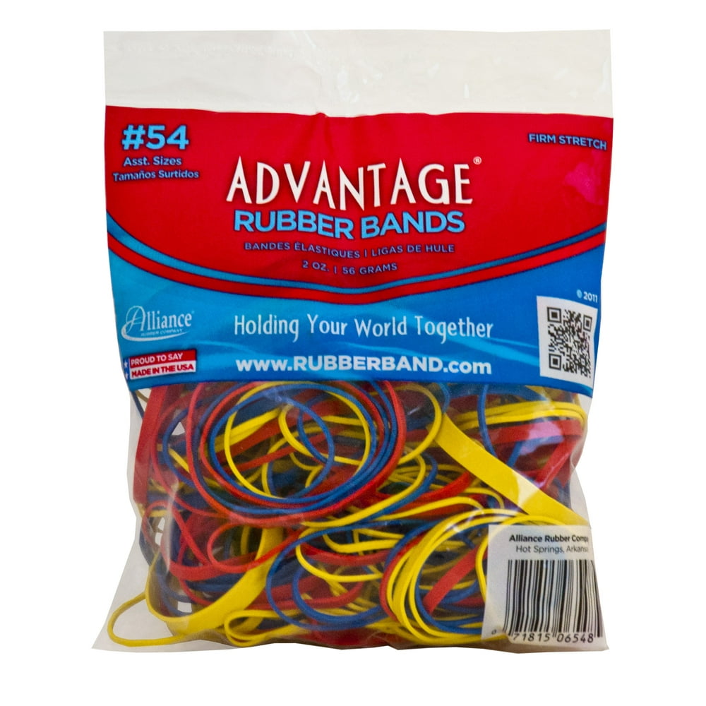 Alliance 2654A, 54, (Assorted Sizes) Advantage Rubber Bands, 2 oz Bag