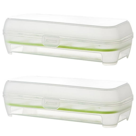 Spatiy 2PCS Refrigerator Egg Trays Deviled Egg Tray Carrier With Lid Fridge Egg Dispenser Egg Storage Egg Containers ( Green )
